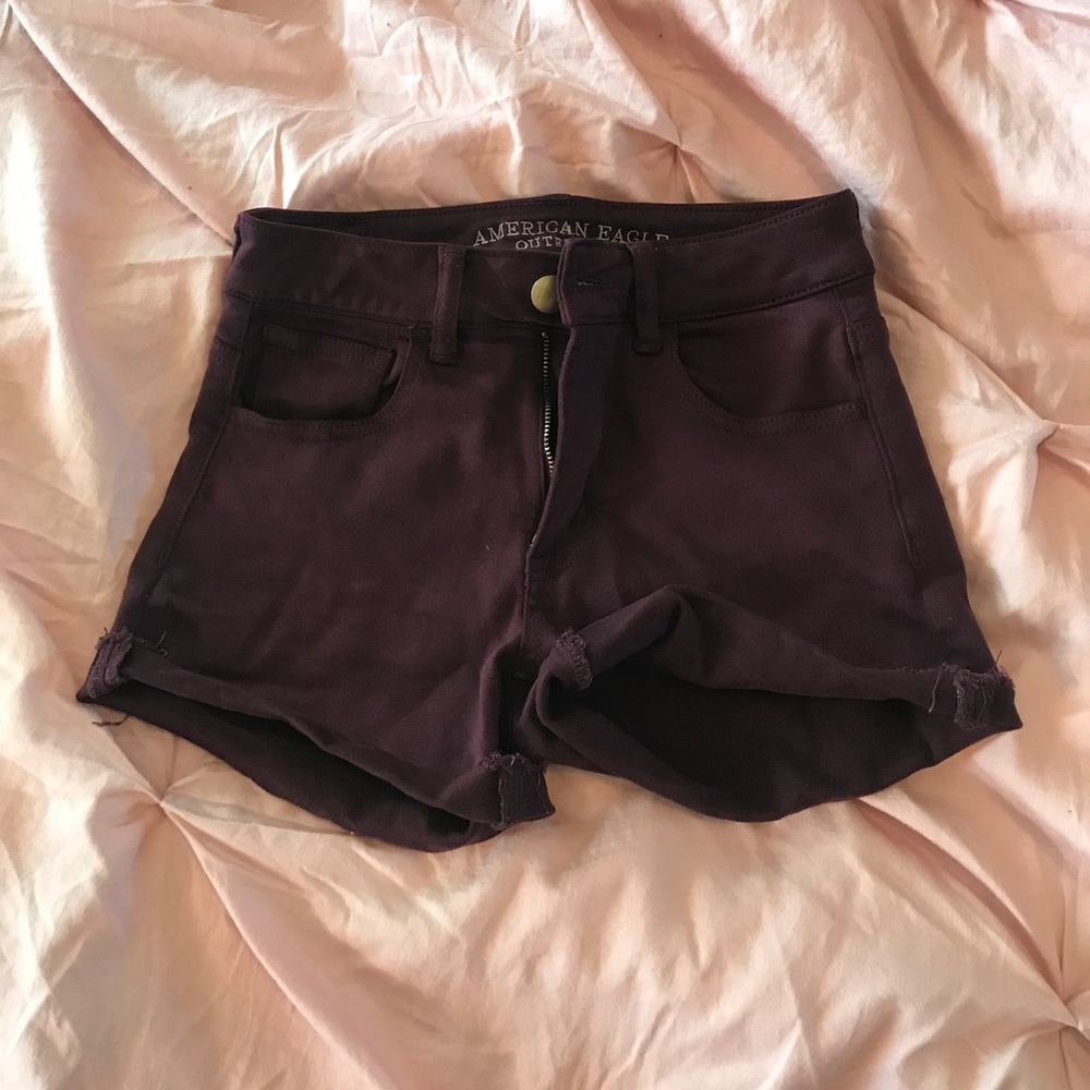 Maroon American Eagle Hi-Rise Shortie